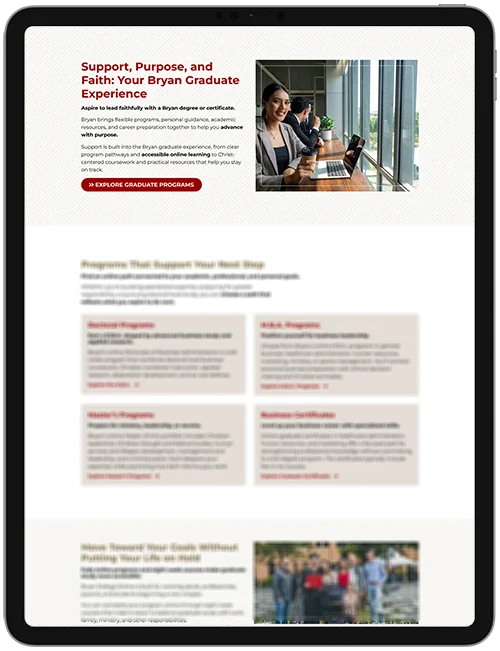 The Bryan College graduate guide shown on a tablet