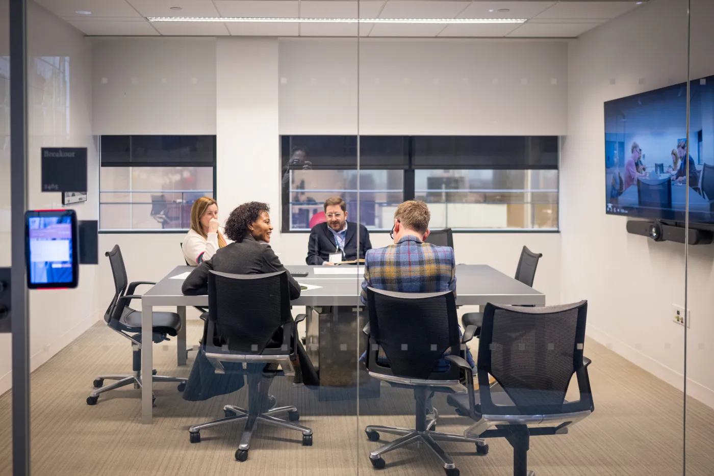 Group of people meeting in a conference room