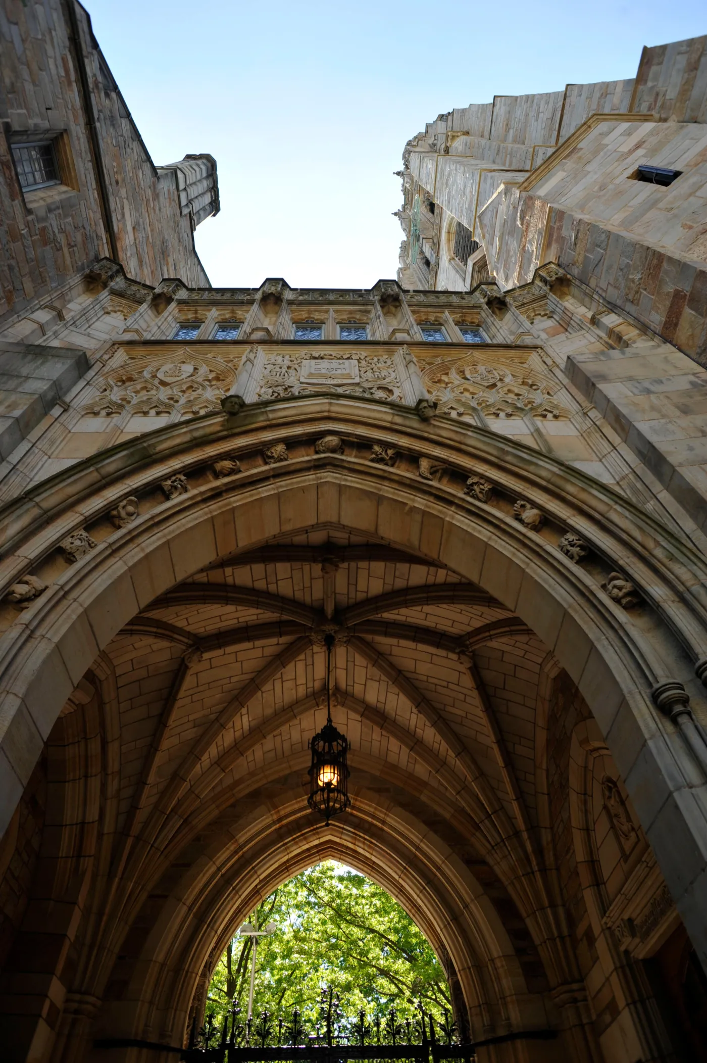 View of archway on the Yale campus